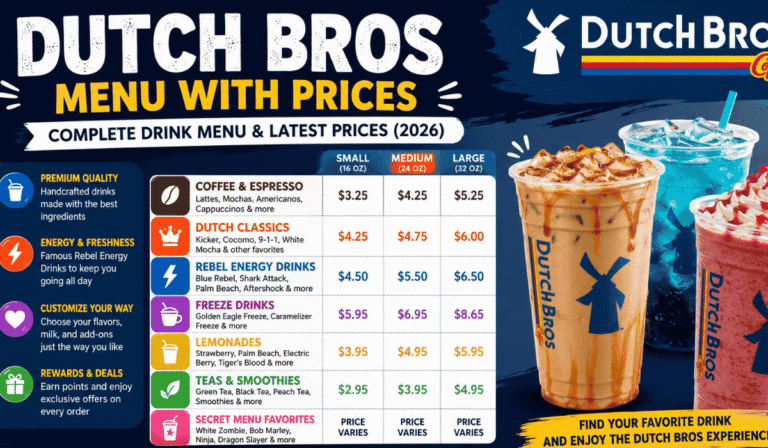 Dutch Bros Menu with Prices