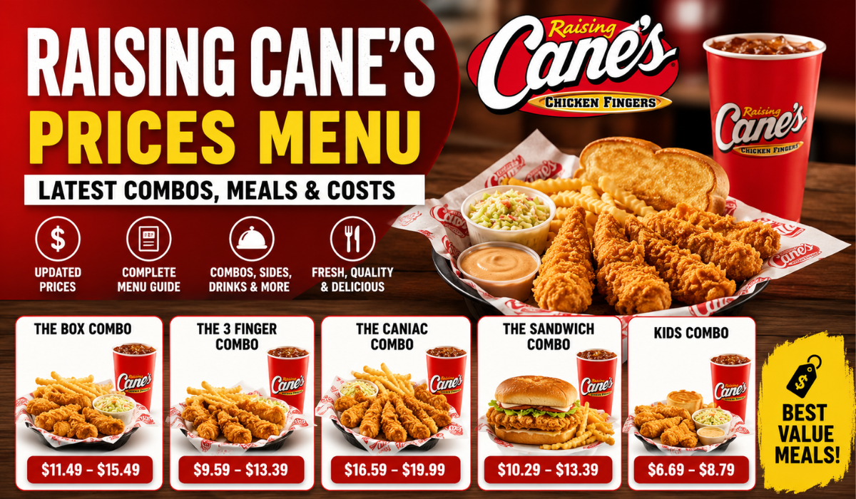 Raising Canes Prices Menu
