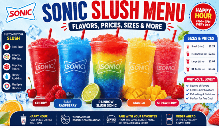 Sonic Slush Menu
